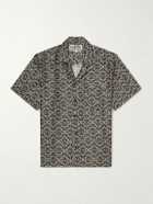 Kartik Research - Camp-Collar Printed Silk Shirt - Black