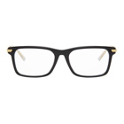 Bottega Veneta Black and Gold Square Acetate Glasses