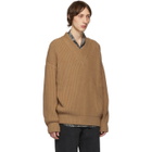 Nanushka Tan Vince V-Neck Sweater
