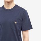 Maison Kitsuné Men's Fox Patch Classic T-Shirt in Navy