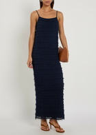 Giuliva Heritage Elizabeth Open-weave Knit Maxi Dress Navy