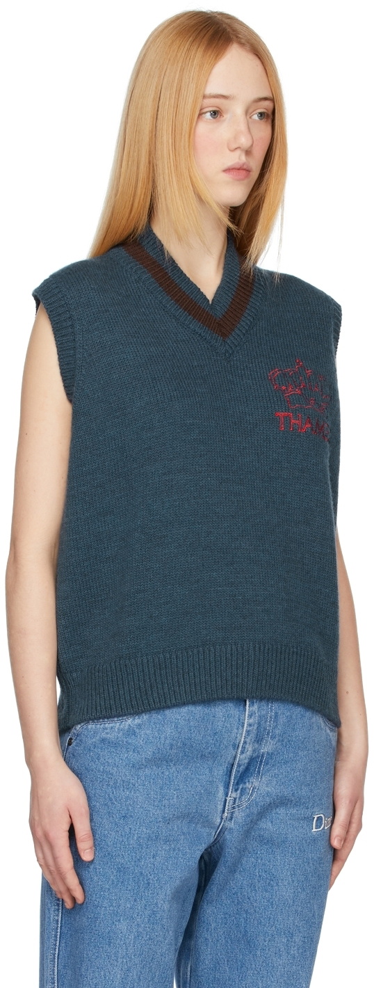 Thames MMXX Navy Knit Logo Vest