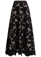 Alice + Olivia Lorena Cutwork Lace Maxi Skirt Black