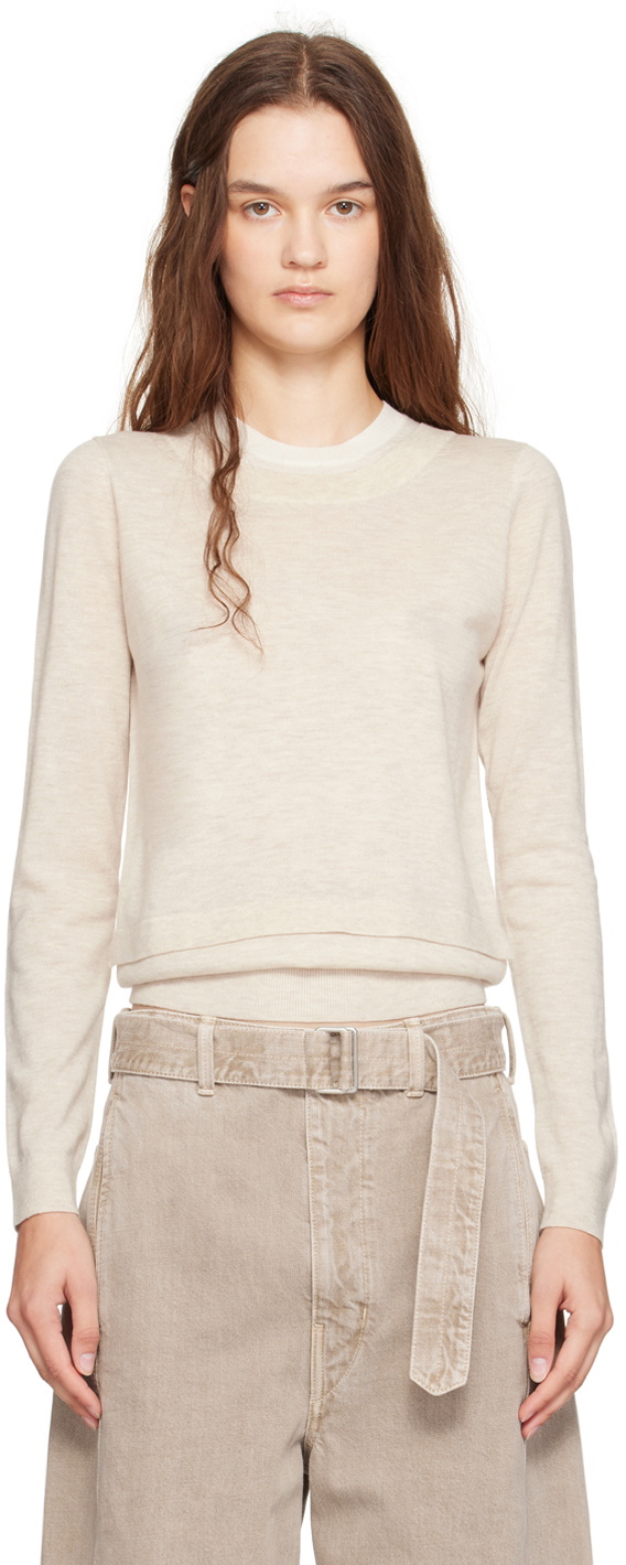 3.1 Phillip Lim Beige Double Layer Back Keyhole Sweater