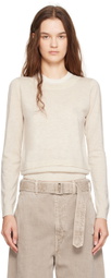 3.1 Phillip Lim Beige Double Layer Back Keyhole Sweater