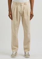 Wax London Raleigh Tapered-leg Stretch-cotton Chinos Cream