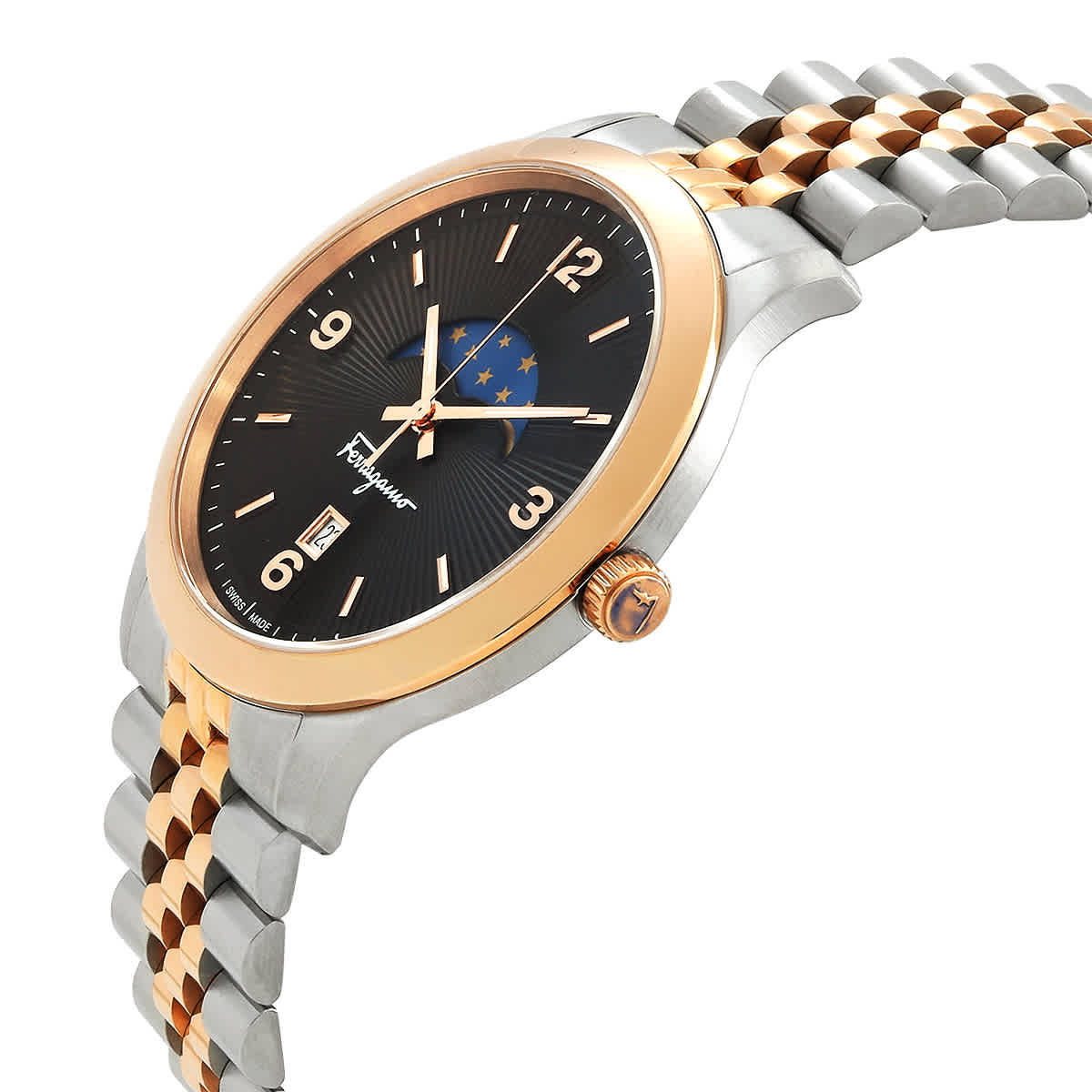 Ferragamo Duo Moonphase Quartz Brown Dial Mens Watch SFMO00622