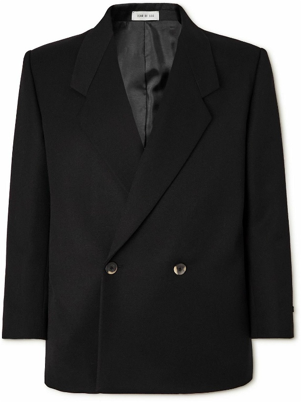 Photo: Fear of God - Eternal Double-Breasted Cavalry Wool-Twill Suit Jacket - Black