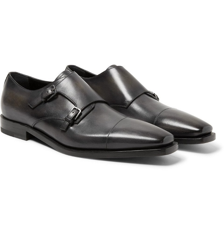 Photo: Berluti - Cap-Toe Polished-Leather Monk-Strap Shoes - Men - Black