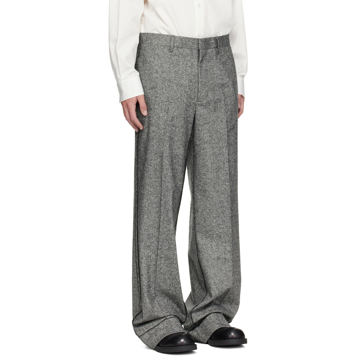 MM6 Maison Margiela Gray Exposed Seam Wool Trousers