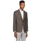 Paul Smith Navy and Brown Contrast Plaid Soho Blazer