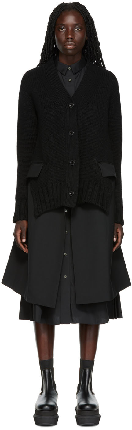 sacai Black Suiting Midi Dress Sacai