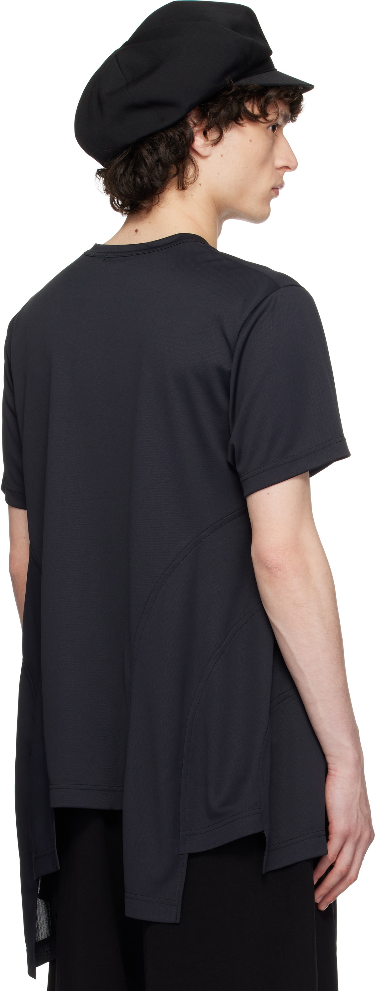 Comme des Garçons Homme Plus Black Polyester Back Honeycomb T-shirt