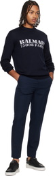 Balmain Black 'Balmain' Stamp Merino Wool Sweater