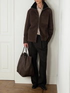 UMIT BENAN - Bruno Shearling-Lined Suede Jacket - Brown