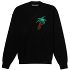 Palm Angels Men's Sketchy Intarsia Crew Knit in Black