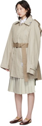 Maison MIHARA YASUHIRO Beige Vest Combined Balmacaan Trench Coat