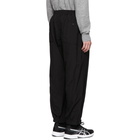 Issey Miyake Men Black Crushed Poplin Side Pleat Trousers