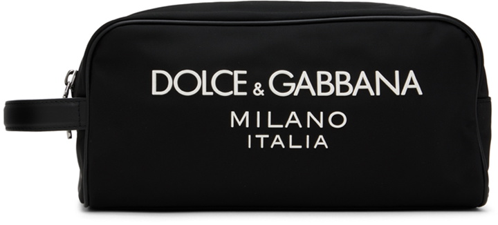 Photo: Dolce & Gabbana Black Rubberized Logo Pouch