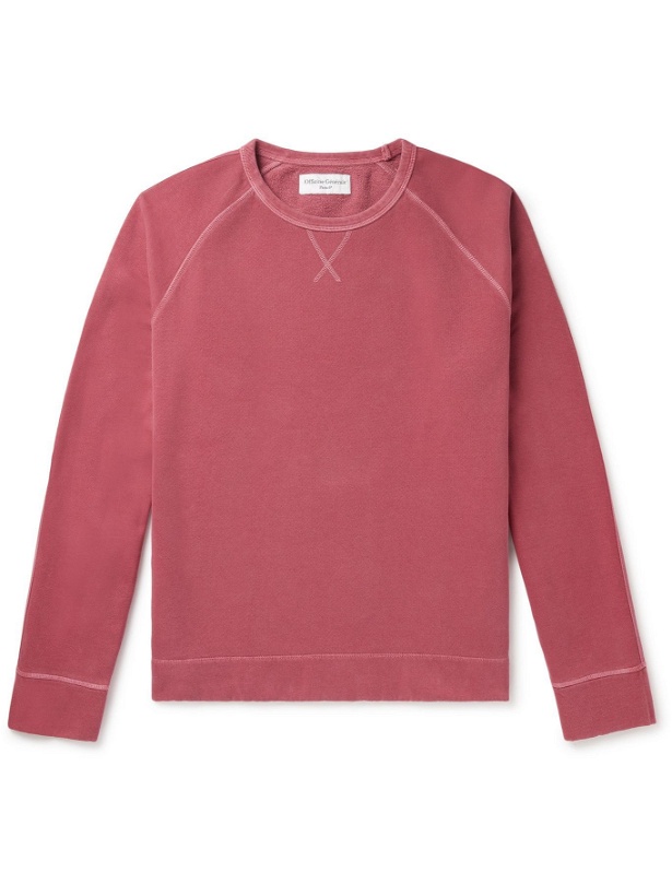 Photo: OFFICINE GÉNÉRALE - Baptiste Garment-Dyed Fleece-Back Cotton-Jersey Sweatshirt - Pink