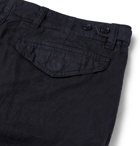 James Perse - Slim-Fit Garment-Dyed Linen and Cotton-Blend Cargo Trousers - Navy
