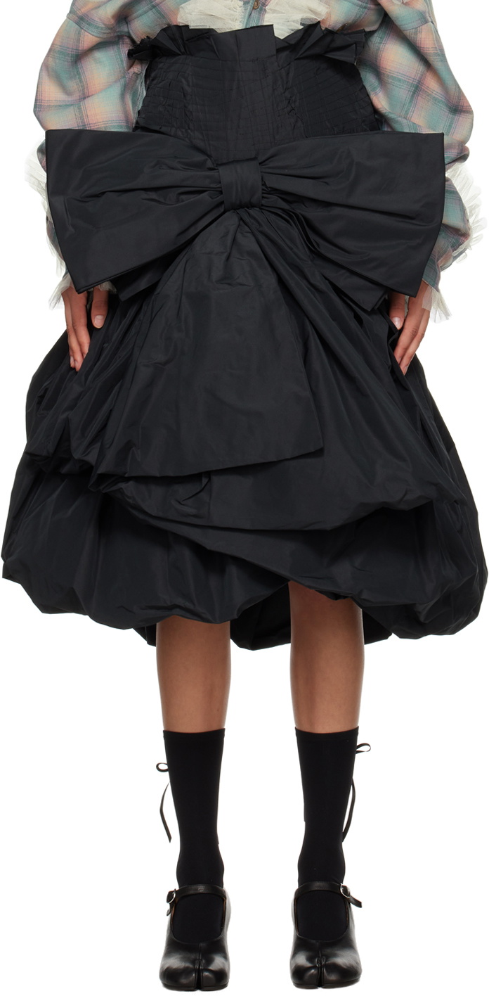 Maison Margiela Black Voluminous Bow Midi Skirt Maison Margiela