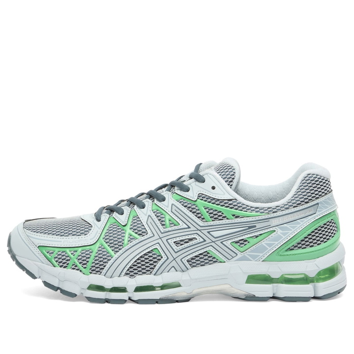 Photo: Asics Men's Gel-Kayano 20 Sneakers in Storm Cloud/Cilantro