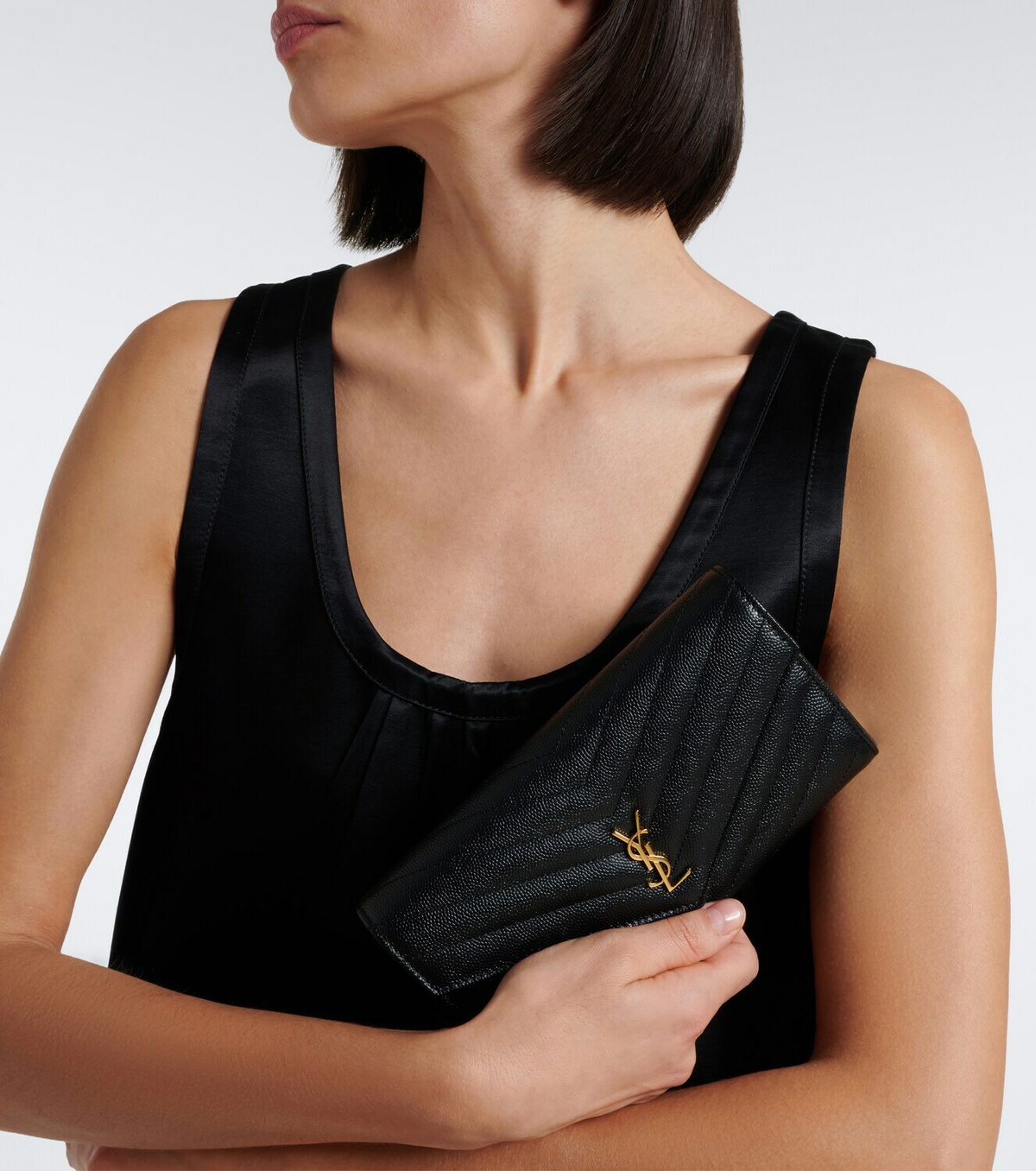 Saint Laurent Cassandre Large matelassé leather wallet
