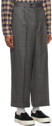 Junya Watanabe Grey Wool Check Trousers