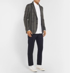 Polo Ralph Lauren - Grey Morgan Slim-Fit Unstructured Suede-Trimmed Checked Wool Blazer - Men - Gray