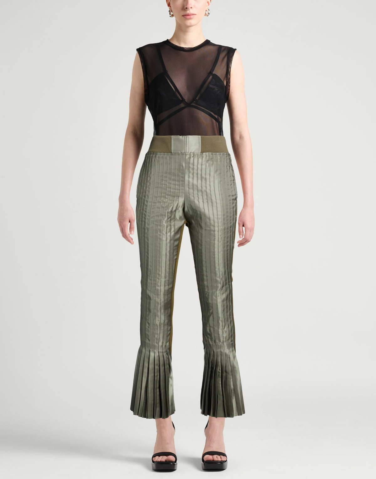 Sacai Womens Pants Military in Green