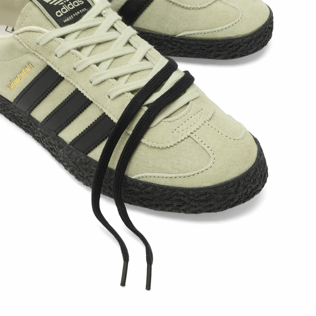 END. x Adidas Men's Munchen II SPZL Sneaker in Halo Green/Core Black