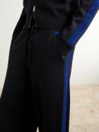 Wales Bonner - Straight-Leg Logo-Embroidered Knitted Drawstring Sweatpants - Blue