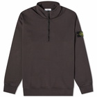 Stone Island Men's Garment Dyed Half Zip Sweat in Charcoal