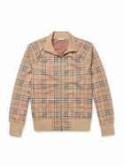 Burberry - Checked Jacquard-Knit Zip-Up Sweatshirt - Neutrals