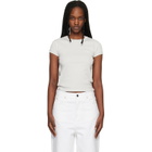 Maison Kitsuné Gray Contrasted Rib Fitted T-shirt