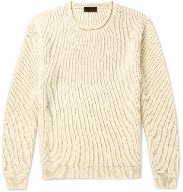 Photo: Altea - Ribbed Virgin Wool Sweater - Men - Cream