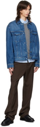 AMI Paris Blue Trucker Denim Jacket