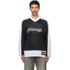 Palm Angels Black & White Thai Logo Mesh Loose Long-Sleeved T-shirt