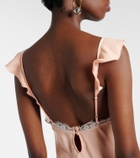 Faithfull Sella lace-trimmed satin maxi dress