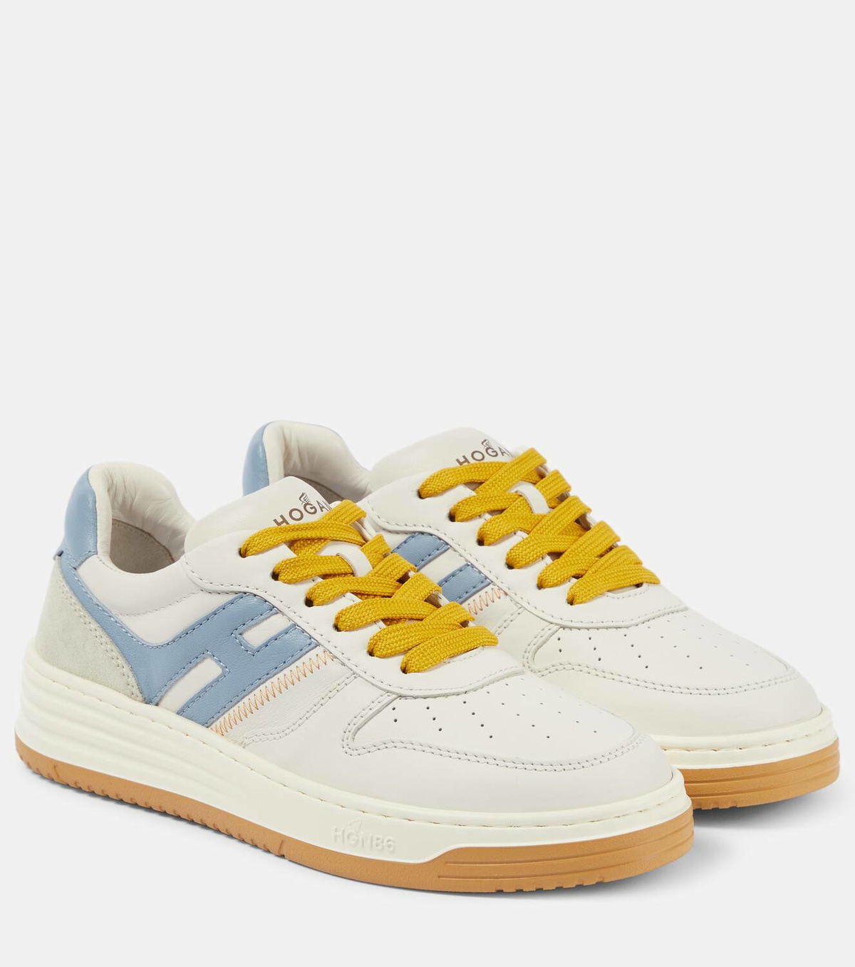 Hogan H630 suede-trimmed leather sneakers Hogan