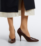 JUDE Icon leather peep-toe pumps