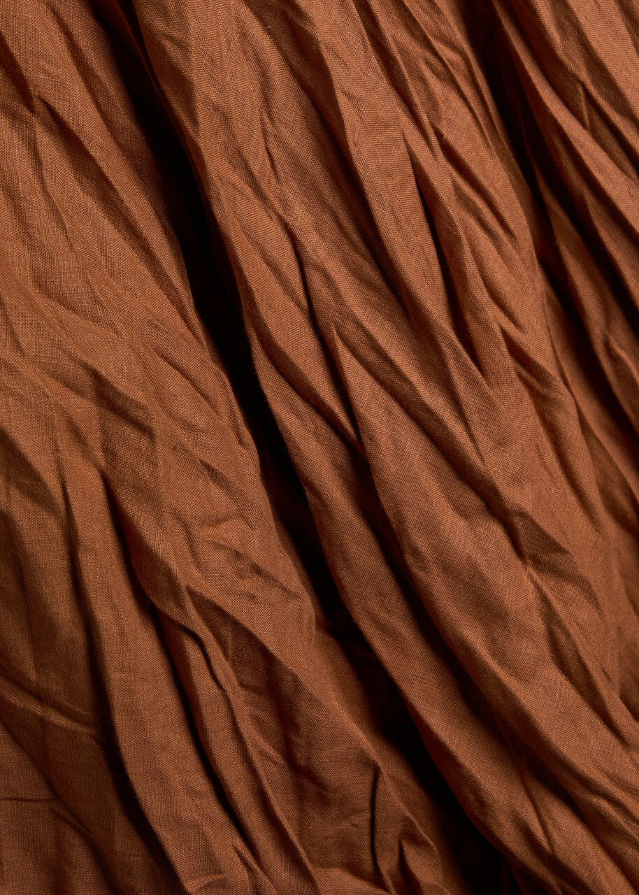 Johanna Ortiz Empowerment Movement Crinkled Linen-blend Midi Dress Brown