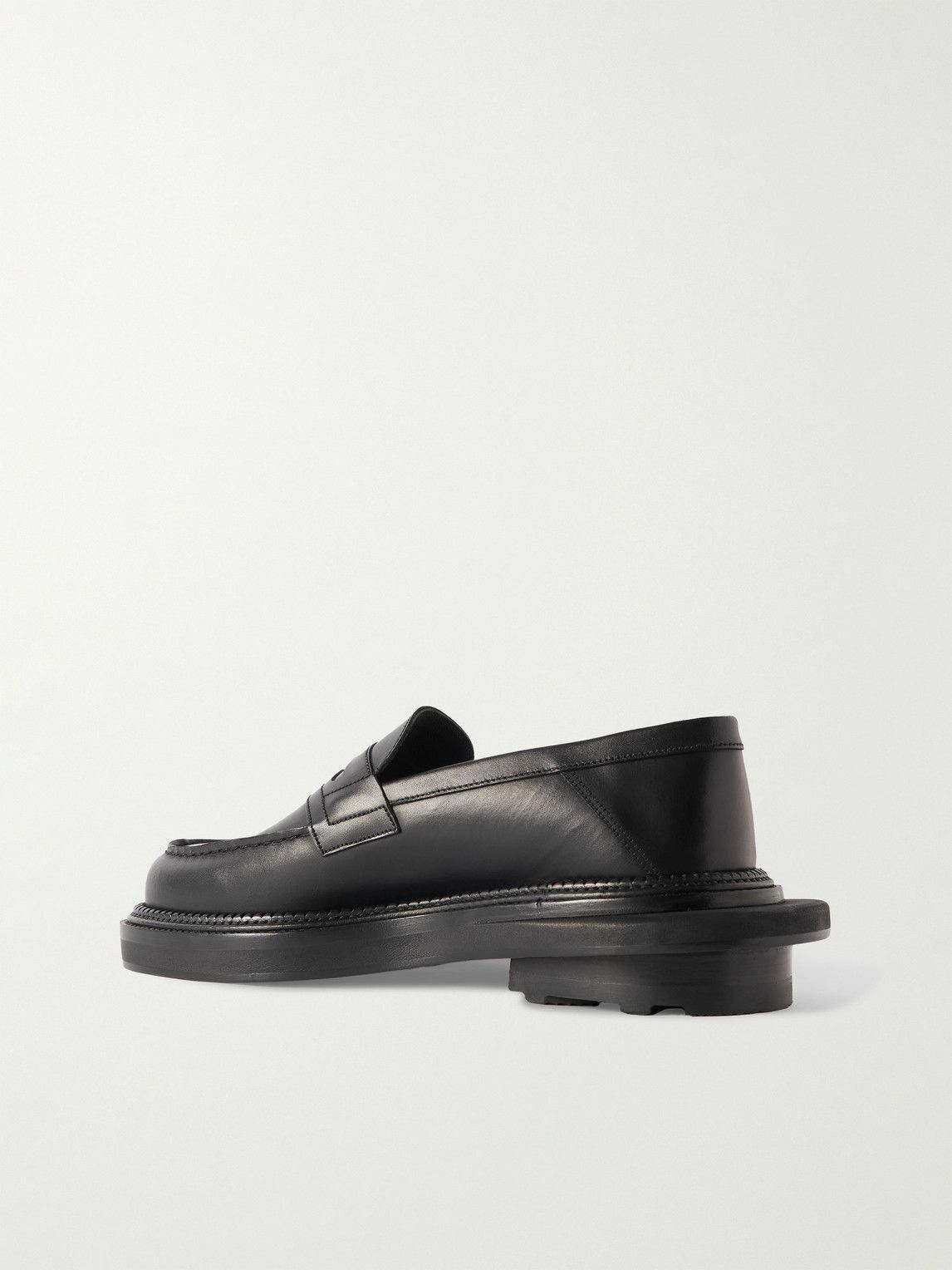 J.M. Weston - Sacai Embellished Leather Loafers - Black