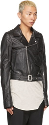 Rick Owens Black Leather Lukes Stooges Jacket