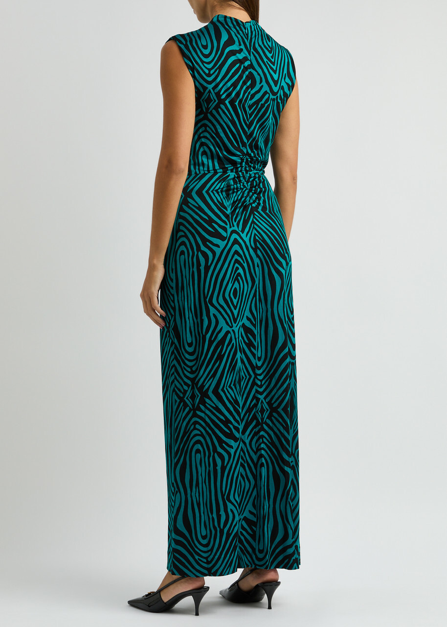 Diane Von Furstenberg Geri Zebra-print Jersey Maxi Dress Blue Diane von  Furstenberg