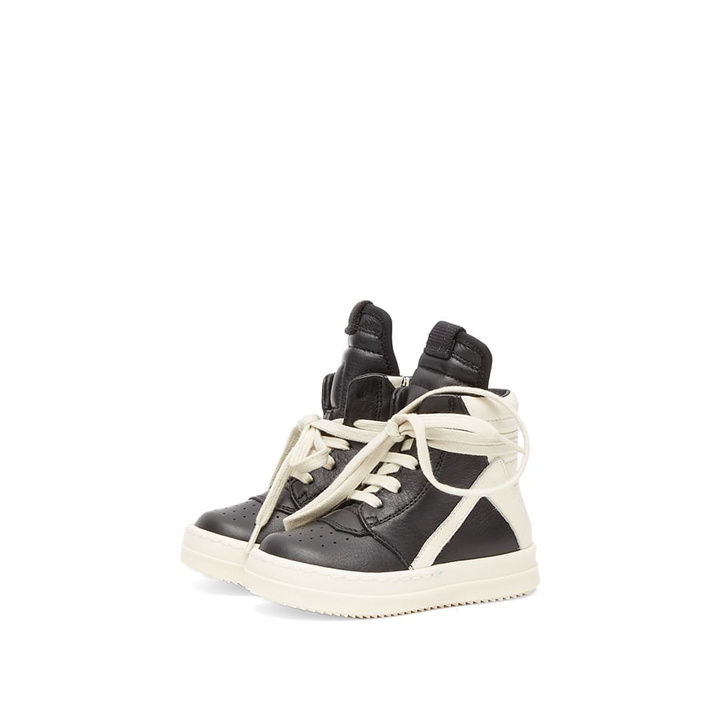 Photo: Rick Owens Men's BabyGeo Toddler Sneakers in Black/Milk