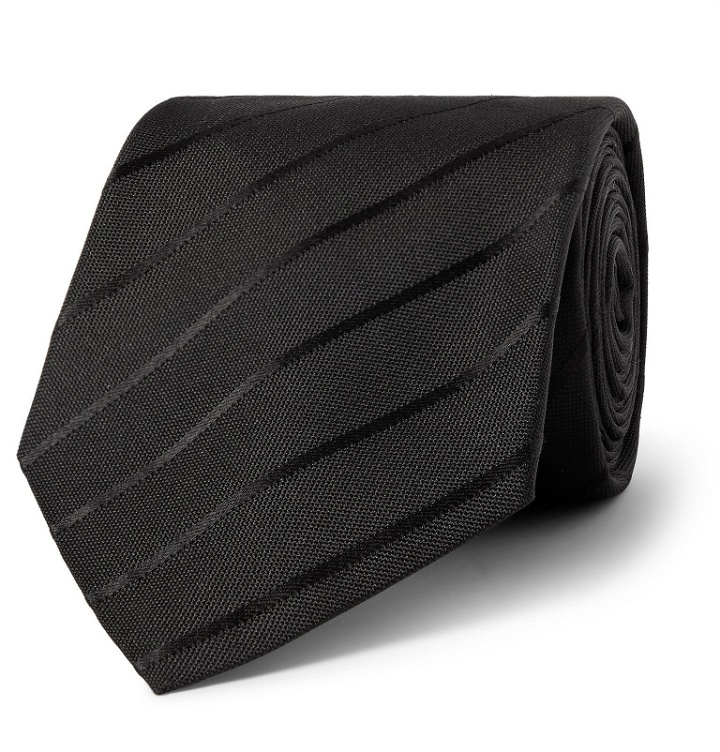 Photo: The Row - Elvin 8.5cm Striped Silk-Jacquard Tie - Black