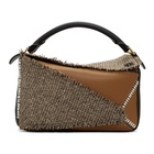 Loewe Tan Small Tweed Puzzle Bag