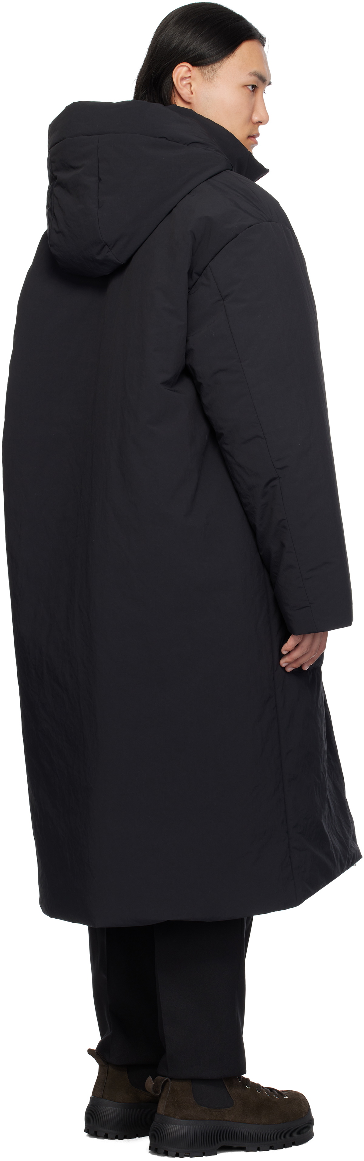 Jil Sander Black Hooded Down Coat Jil Sander